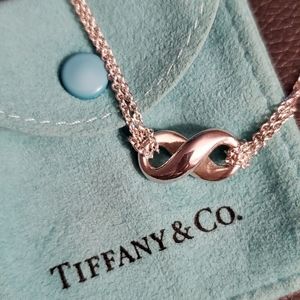 Rare Tiffany & Co. Sterling Silver .925 Infinity Dual Chain Necklace